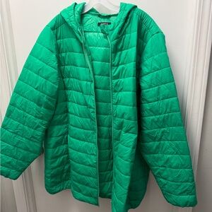 Torrid Vibrant Green Hooded Puffer Coat
